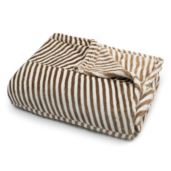 Throw Blanket | Printed Fleece - Classic Herringbone Pattern