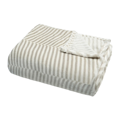 Throw Blanket | Printed Fleece - Classic Herringbone Pattern — 50x60 / White