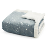 Throw Blanket | Fleece & Sherpa - Reversible - Speckle Pattern
