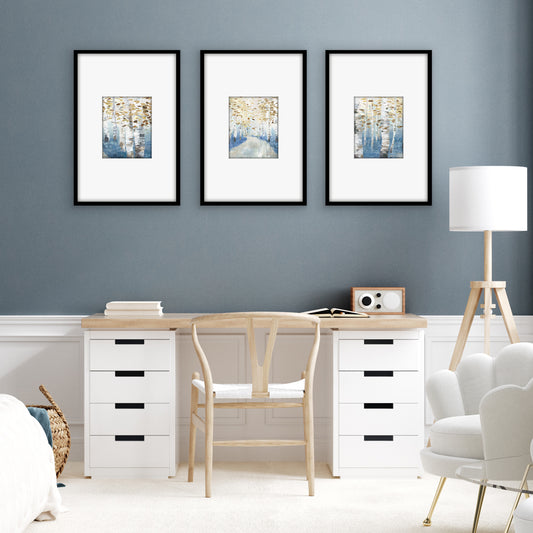 Black Gallery Wall Frames Set of 3, Wide Mat - Americanflat