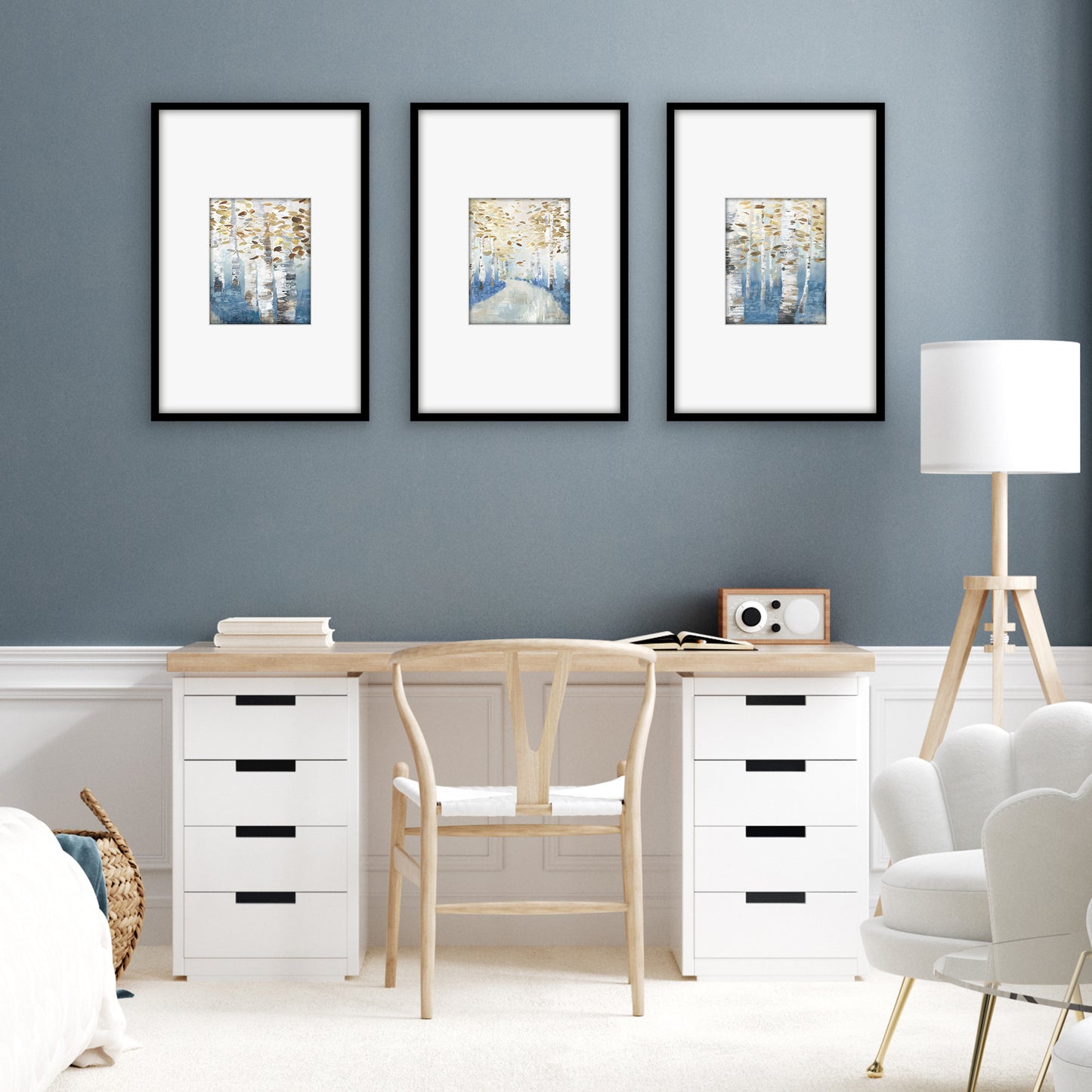 Black Gallery Wall Frames Set of 3, Wide Mat - Americanflat