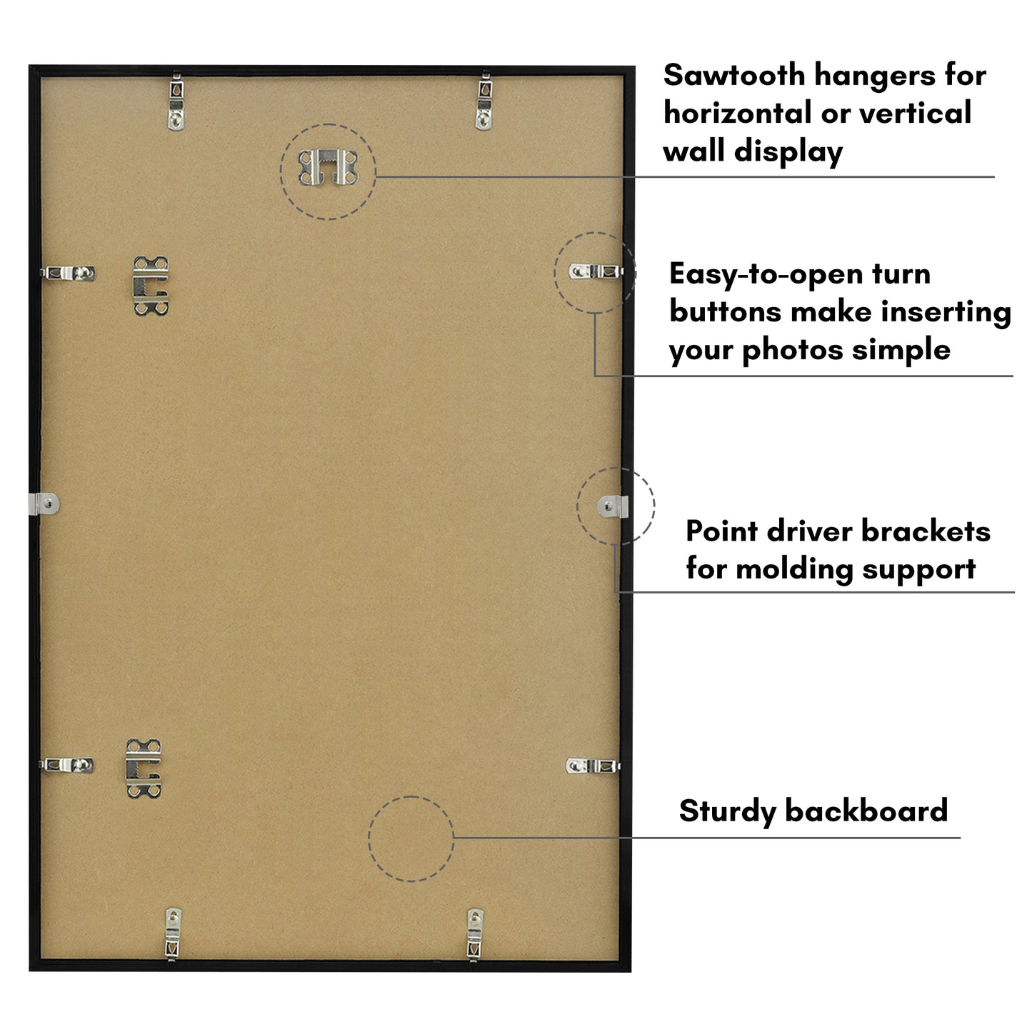 Black Gallery Wall Frames Set of 3, Wide Mat - Americanflat