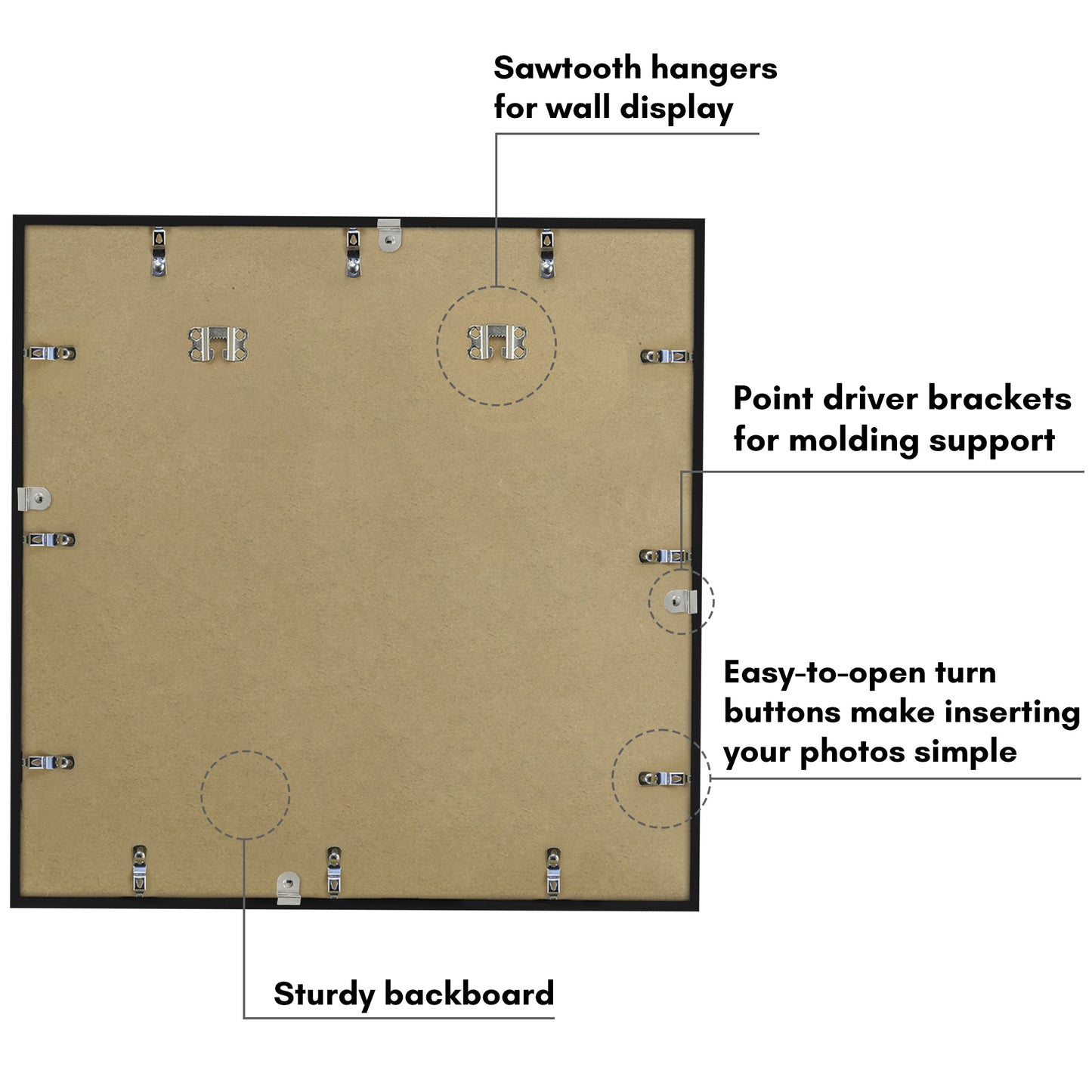 Black Gallery Wall Frames Set of 3, Wide Mat - Americanflat