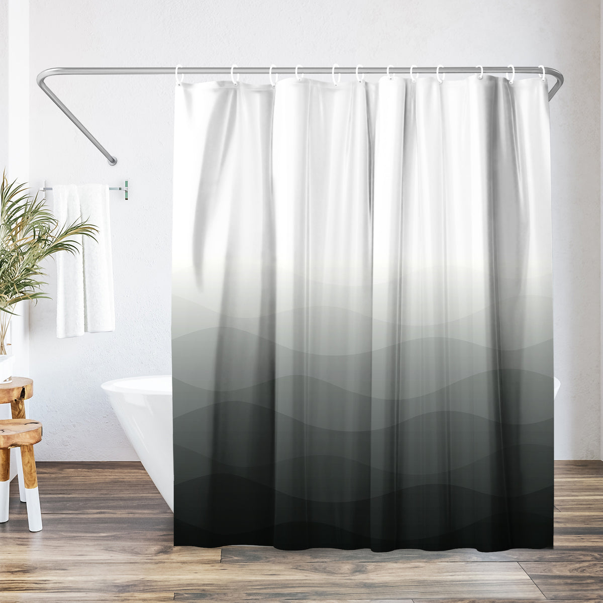 Shower Curtain | Water Resistant | Polyester Fabric | Machine Washable Decor