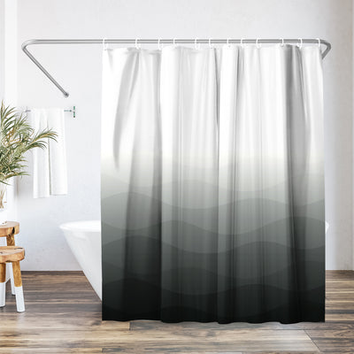 Shower Curtain | Water Resistant | Polyester Fabric | Machine Washable Decor — 71x74 / Ombre Gray