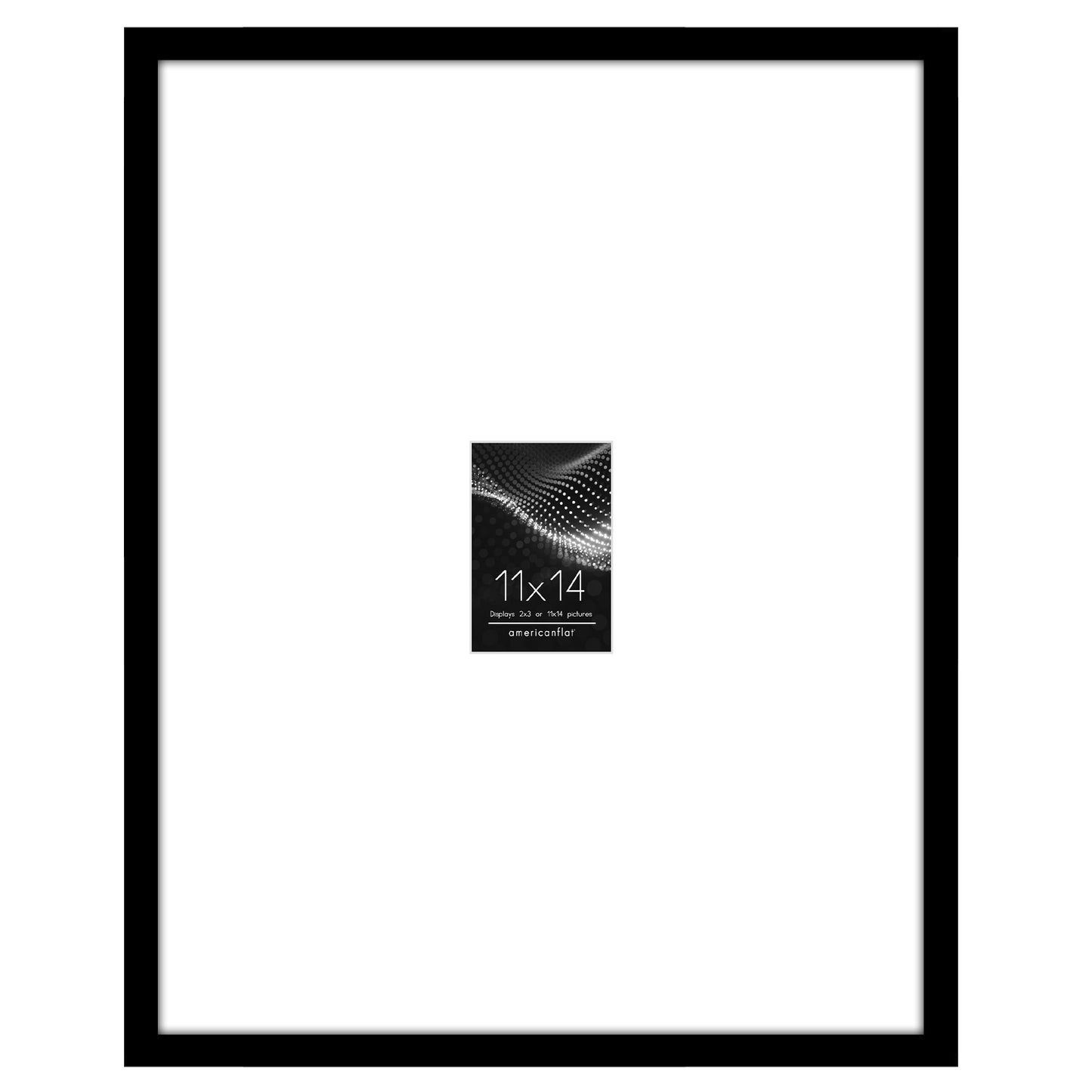 Americanflat 11x14 Picture Frame with 2x3 Mat | Thin Photo Frame - Black