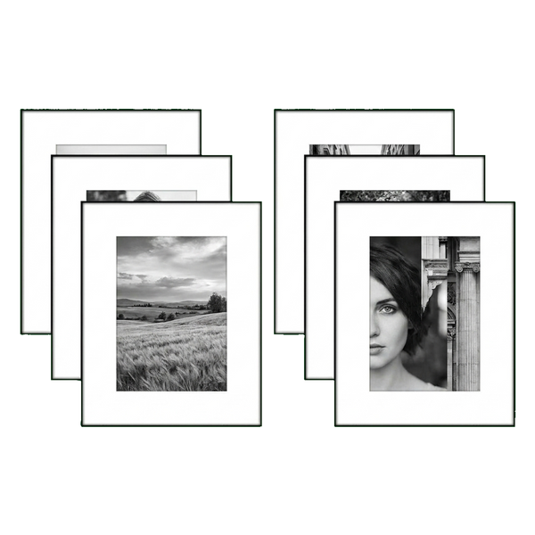 6-Pack thin black matted frames