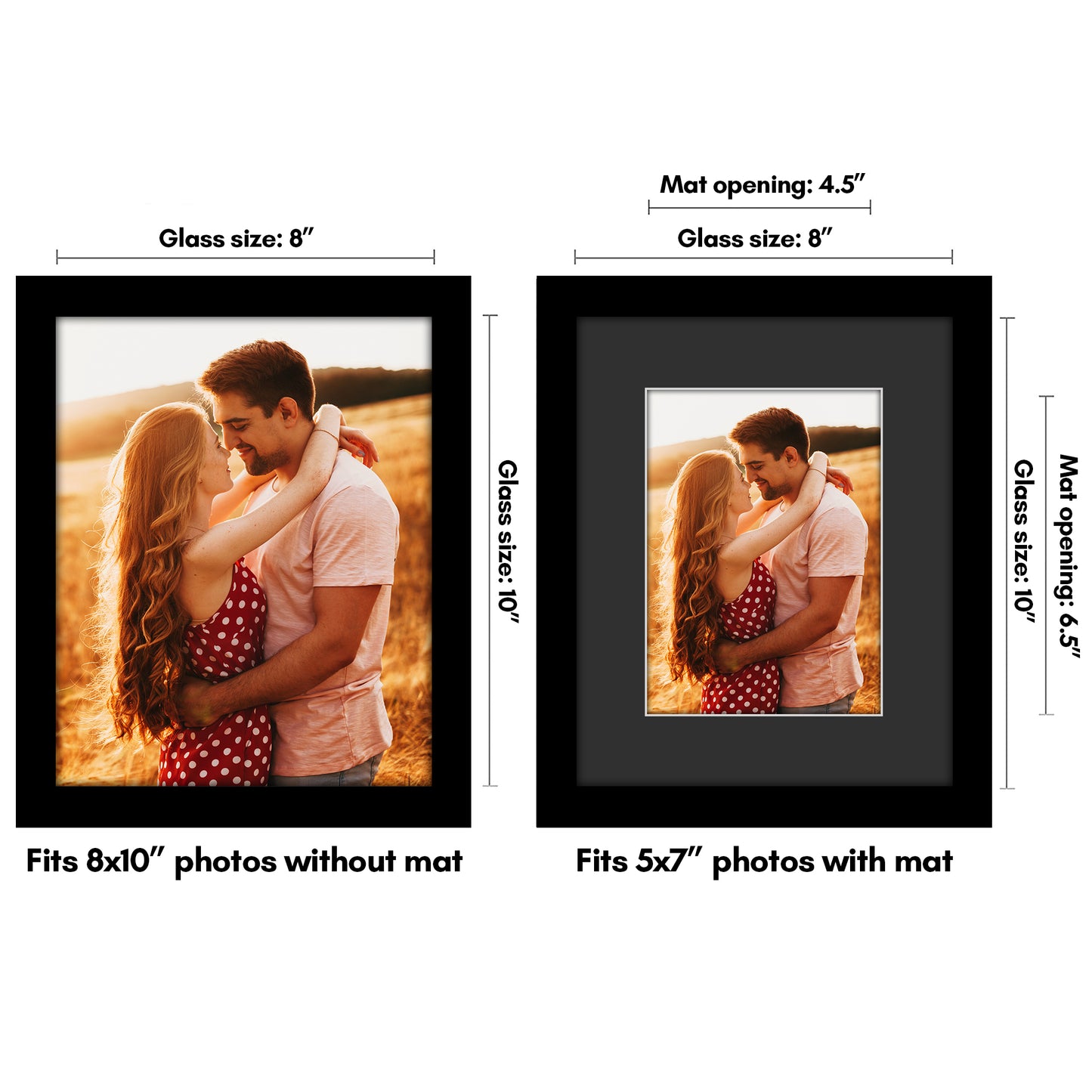 Black Picture Frame | Classic Molding | With Black Mat | Shatter-Resistant – Americanflat