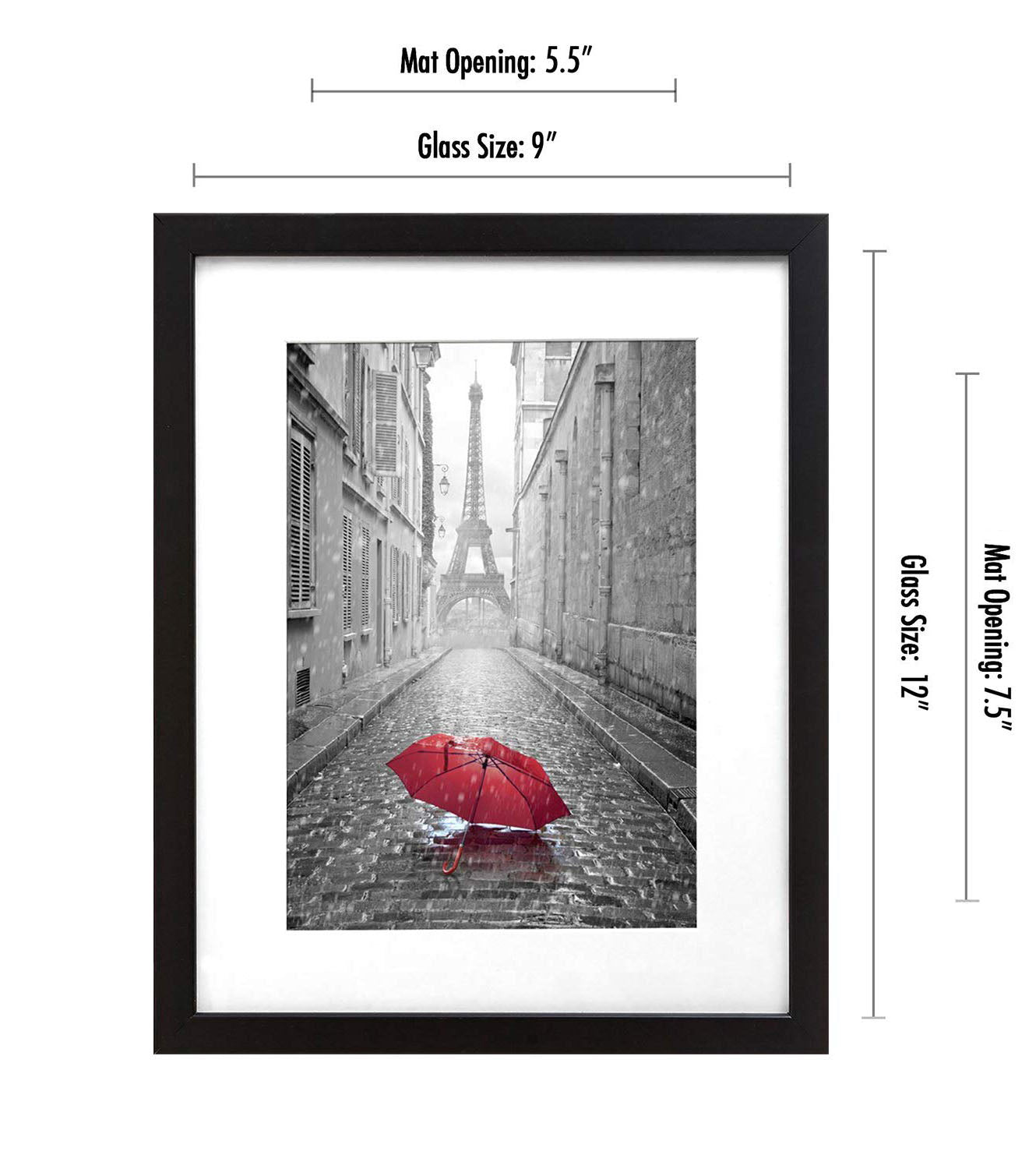 Americanflat Picture Frames | Set of 2 | With Mat | Shatter-Resistant Glass