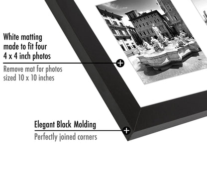 Americanflat Double Picture Frame | MW1010BK444 | Shatter-Resistant Glass