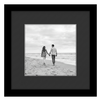 Signature Matted Picture Frame — 10x10 with 8x8 black mat / Black / 1-Pack