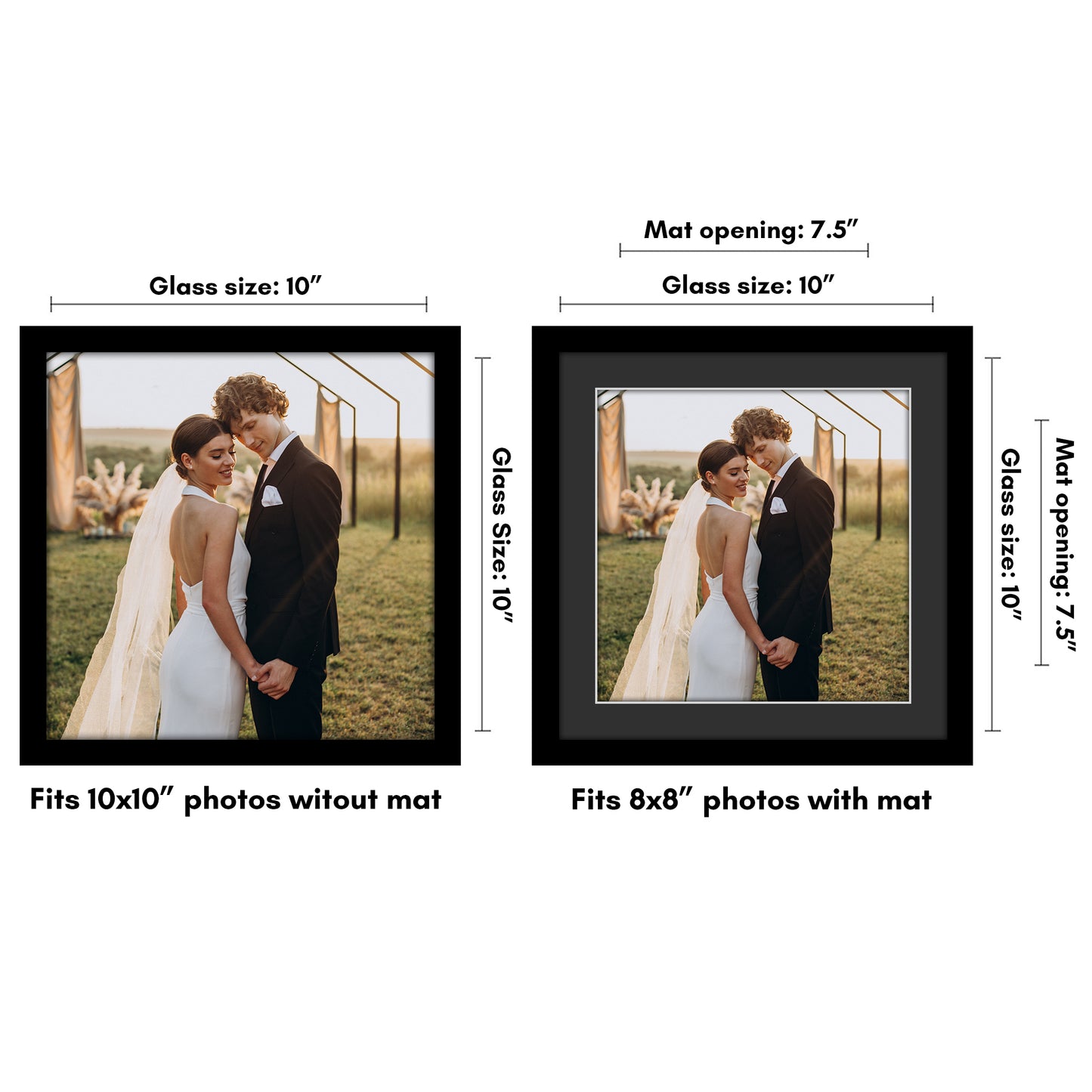 Black Picture Frame | Classic Molding | With Black Mat | Shatter-Resistant – Americanflat
