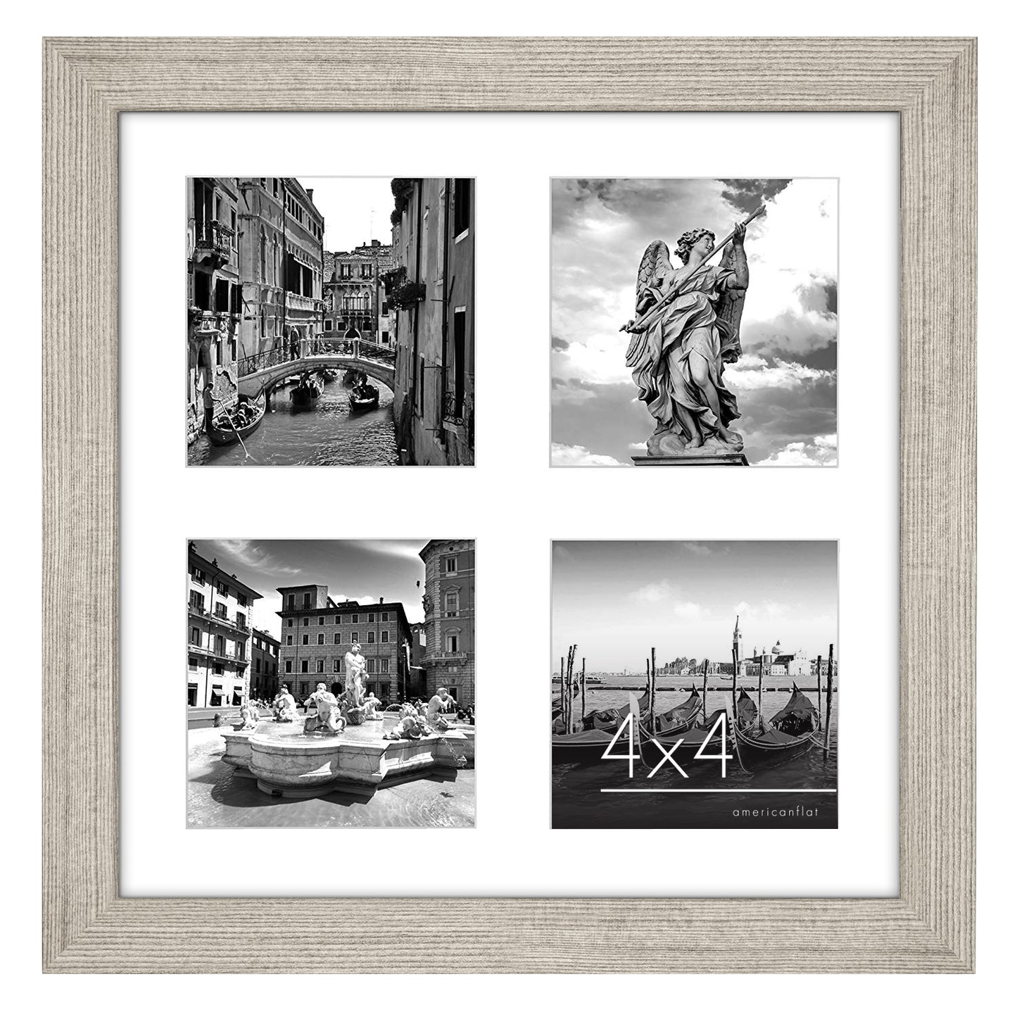 Americanflat Double Picture Frame | MW1010DWOOD444 | Shatter-Resistant Glass