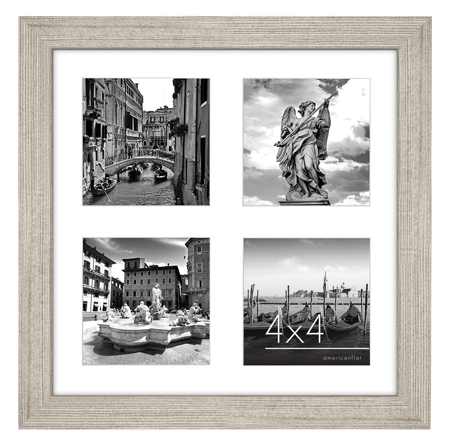 Americanflat Double Picture Frame | MW1010DWOOD444 | Shatter-Resistant Glass