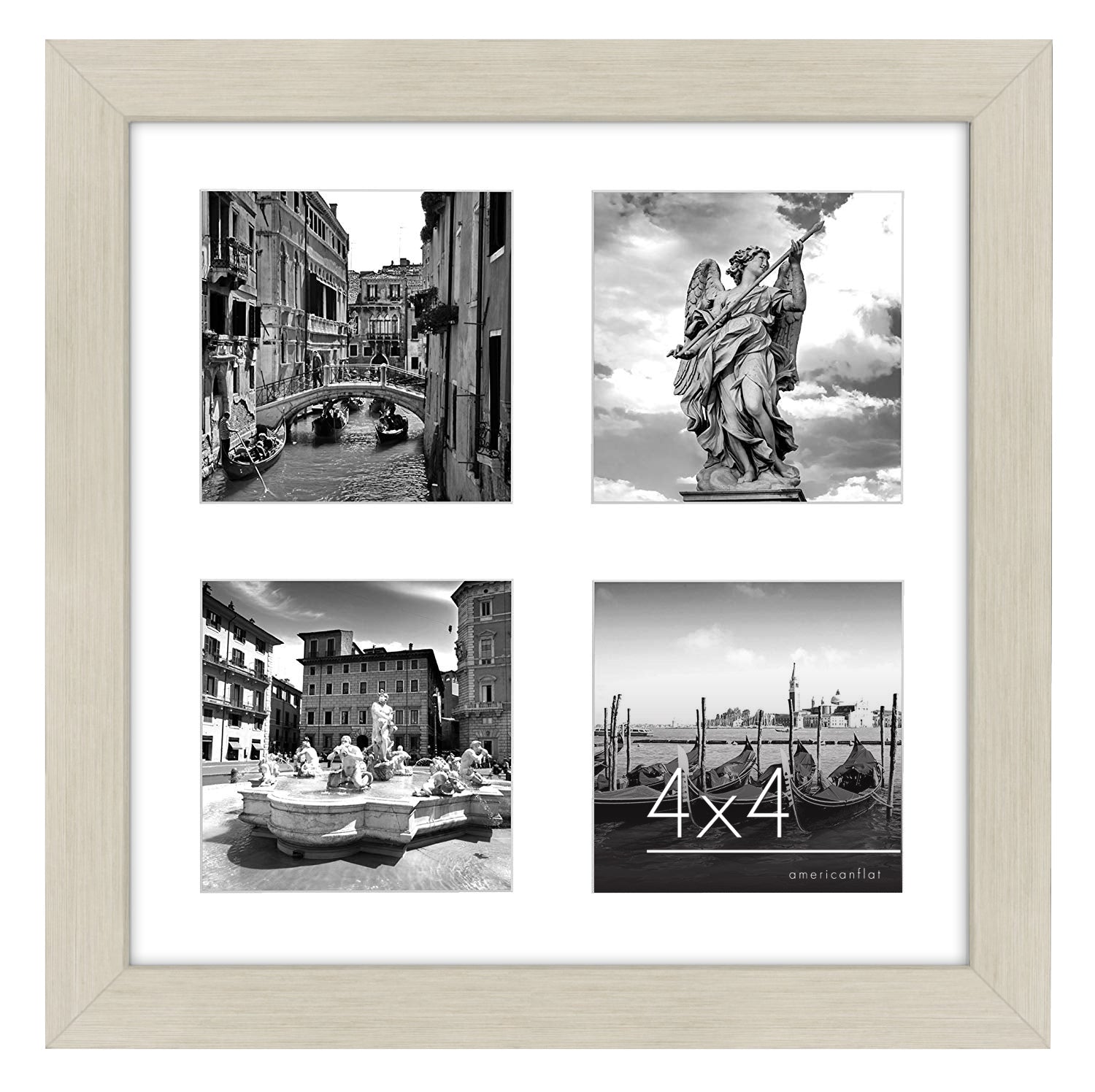 Americanflat Double Picture Frame | MW1010LWOOD444 | Shatter-Resistant Glass