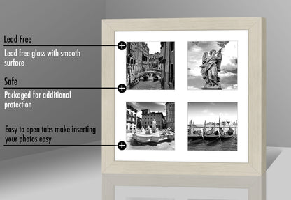 Americanflat Double Picture Frame | MW1010LWOOD444 | Shatter-Resistant Glass