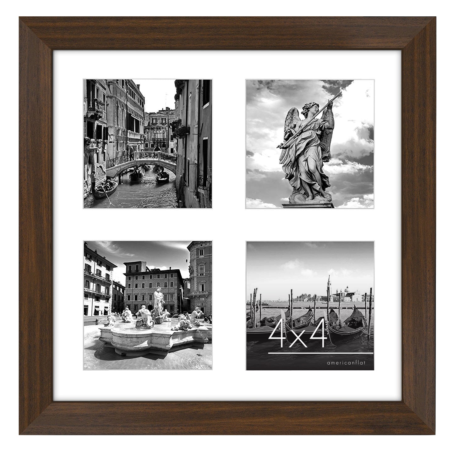 Americanflat Double Picture Frame | MW1010WALNUT444 | Shatter-Resistant Glass