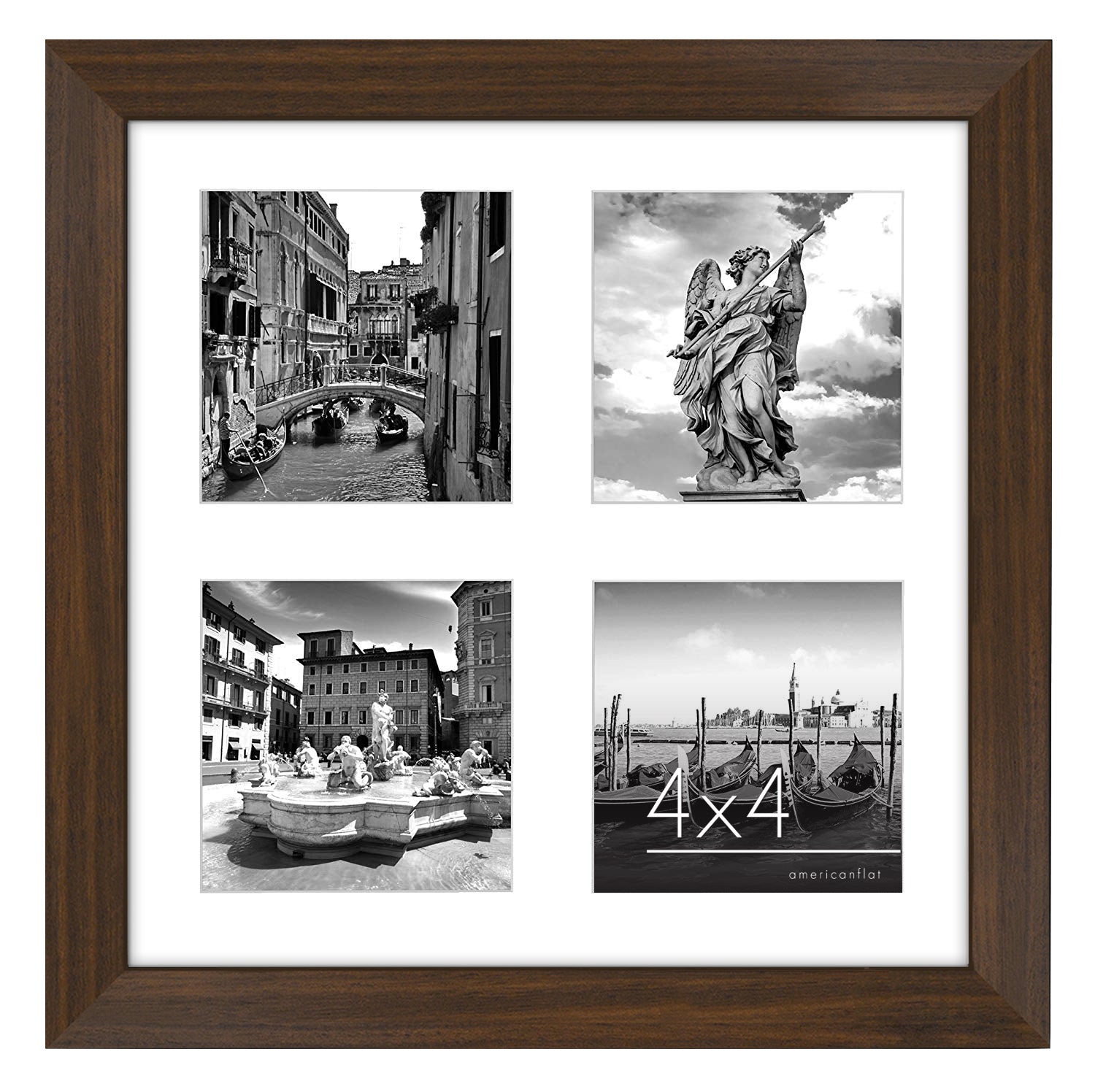 Americanflat Double Picture Frame | MW1010WALNUT444 | Shatter-Resistant Glass