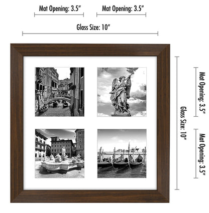Americanflat Double Picture Frame | MW1010WALNUT444 | Shatter-Resistant Glass