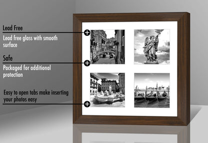 Americanflat Double Picture Frame | MW1010WALNUT444 | Shatter-Resistant Glass