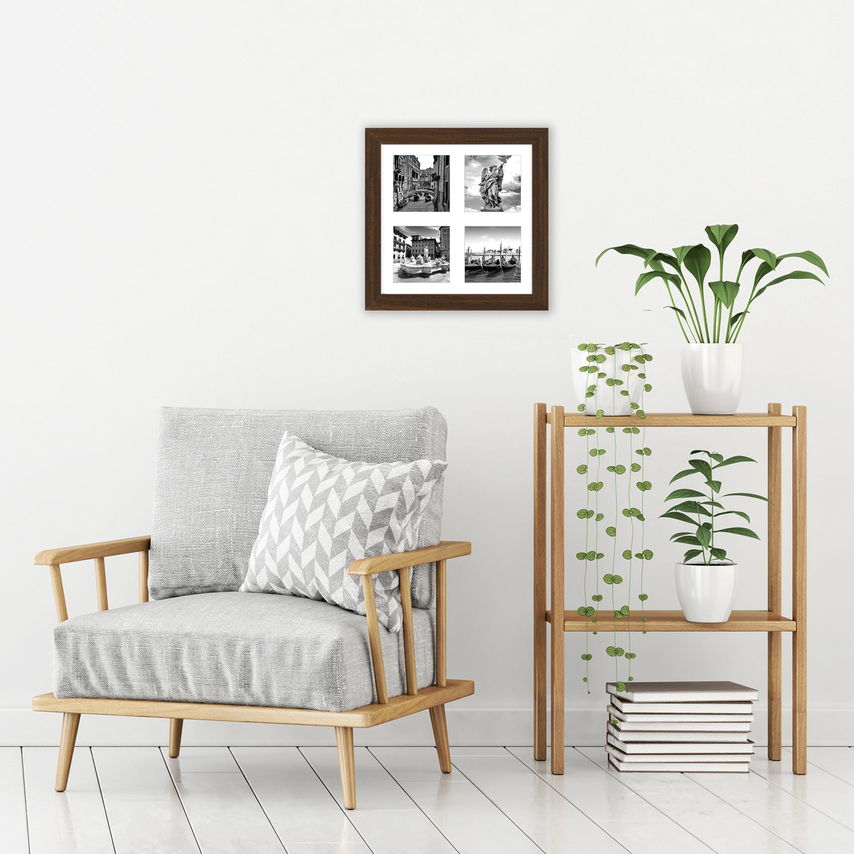 Americanflat Double Picture Frame | MW1010WALNUT444 | Shatter-Resistant Glass