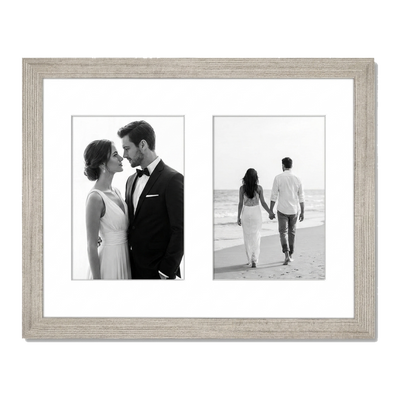 Signature Matted Engineered Wood Collage Frame — 11x14 / Driftwood / 2 Opening