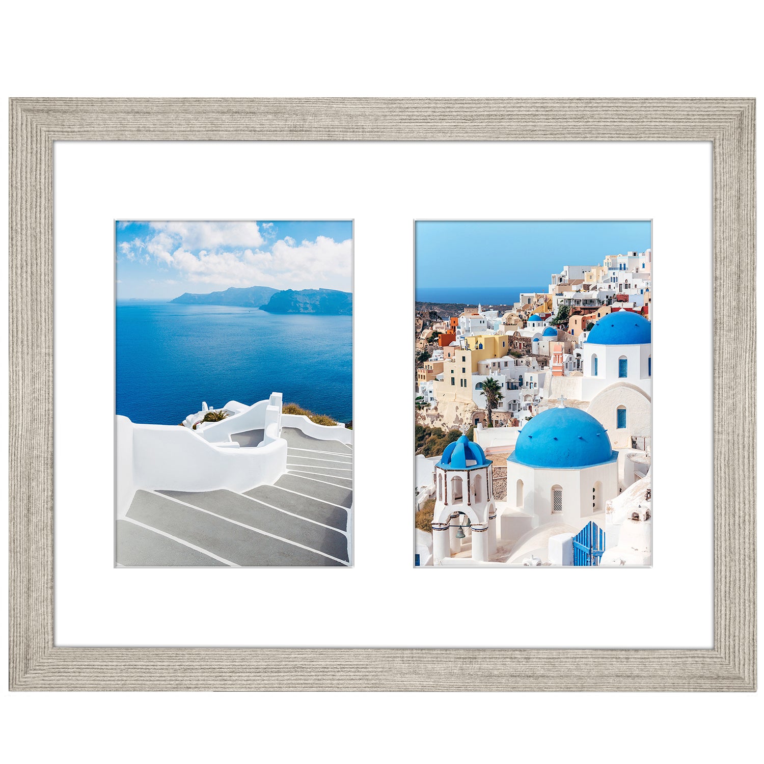 11x14| Double Picture Frame |Holds Five 4x6 Photos | Driftwood