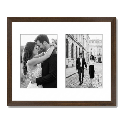 Signature Matted Engineered Wood Collage Frame — 11x14 / Walnut / 2 Opening