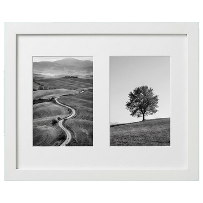 Signature Matted Engineered Wood Collage Frame — 11x14 / White / 2 Opening