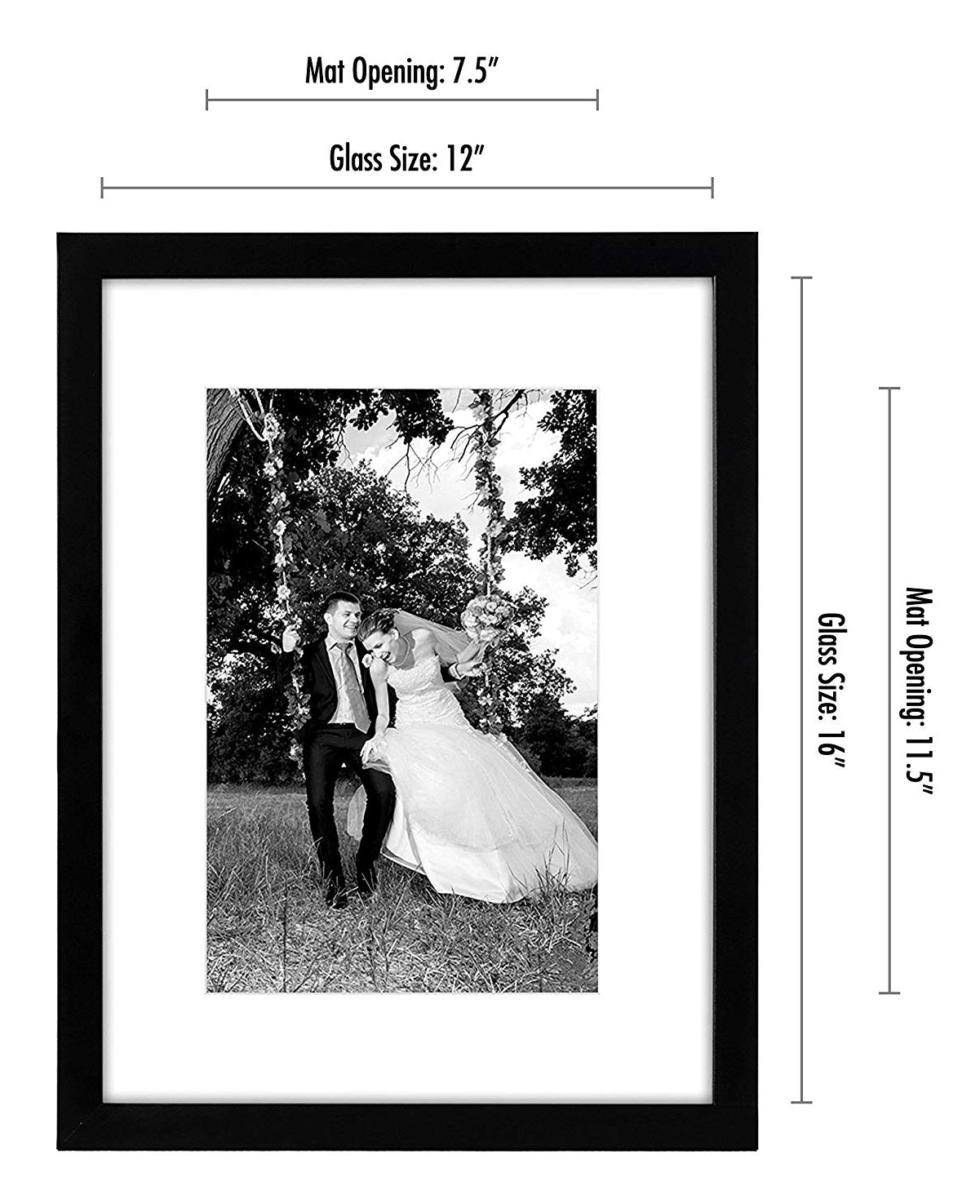 Americanflat Picture Frames | Set of 2 | With Mat | Shatter-Resistant Glass