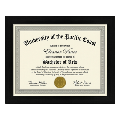 Signature Unmatted Picture Frame — Black / 8.5x11 / 1 Pack