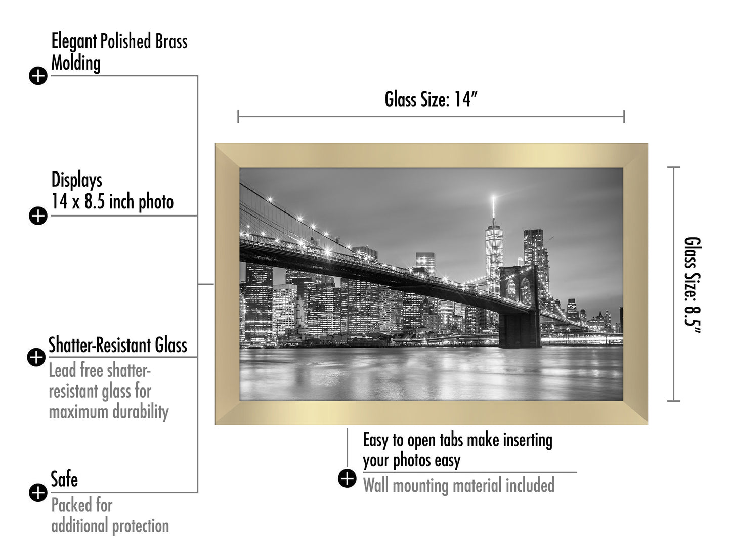 Metallic Picture Frame | Polished Finishes | Glass Front – Americanflat