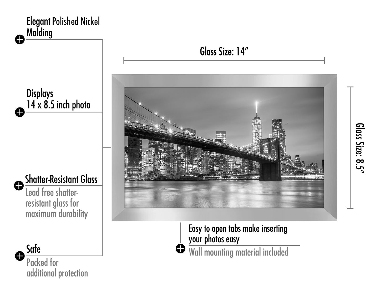Metallic Picture Frame | Polished Finishes | Glass Front – Americanflat