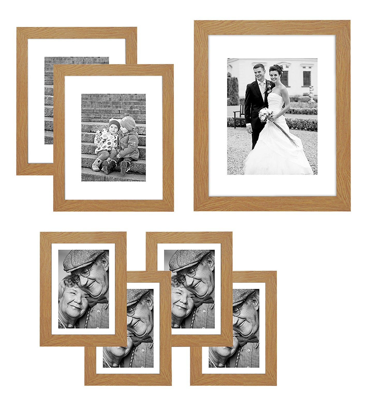 Americanflat Gallery Wall Frame Set | Set of 7 | Shatter-Resistant Glass