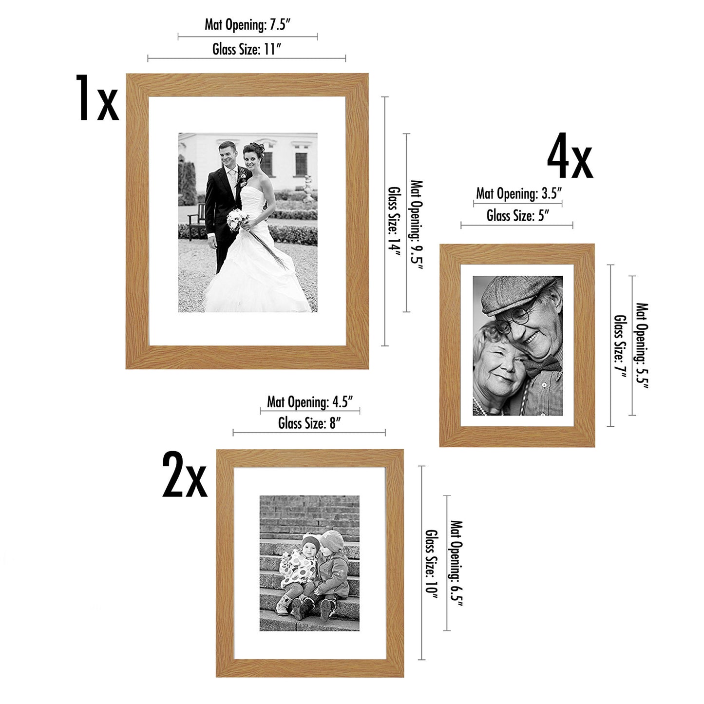 Americanflat Gallery Wall Frame Set | Set of 7 | Shatter-Resistant Glass