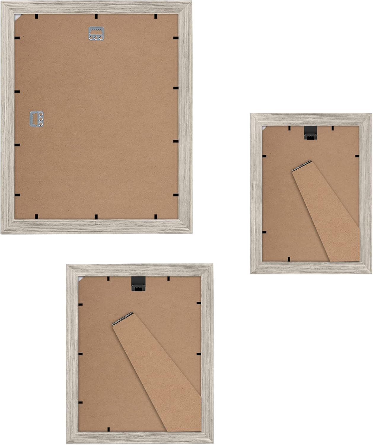 Americanflat | Set of 7 Picture Frames with Shatter-Resistant Glass | Gallery Wall Frame Set with One 11x14, Two 8x10 and Four 5x7 Frames | Signature Collection | Driftwood