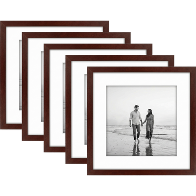 Galleria Matted Picture Frame — 7x7 / Mahogany / 5 Pack
