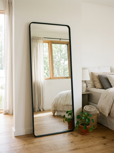 Decorative Mirrors for Home | Wall & Floor Designs — 22x59 / Black / Floor Mirror with Stand