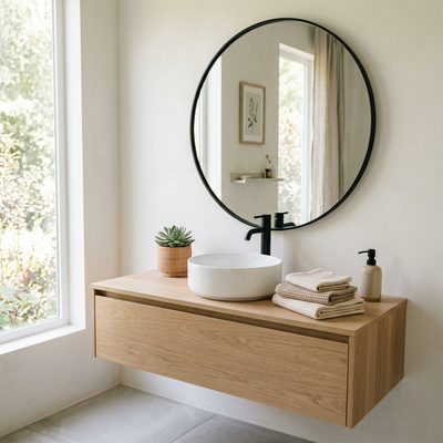 Decorative Mirrors for Home | Wall & Floor Designs — 32x32 / Black / Circle Mirror