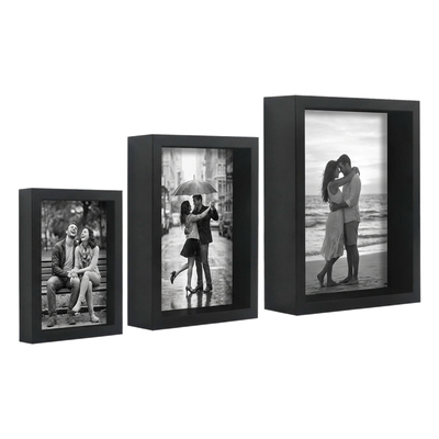 Nested Picture Frame Set, Set of 3 — 5x7 / Black