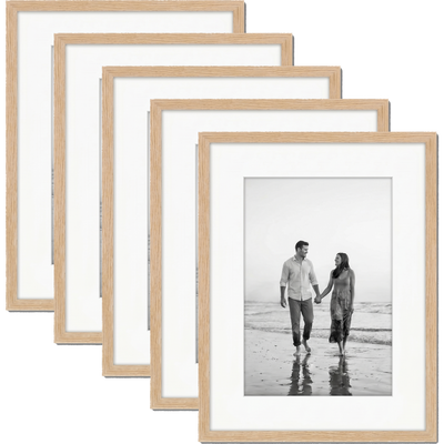 Galleria Matted Picture Frame — 9x12 / Natural Oak / 5 Pack