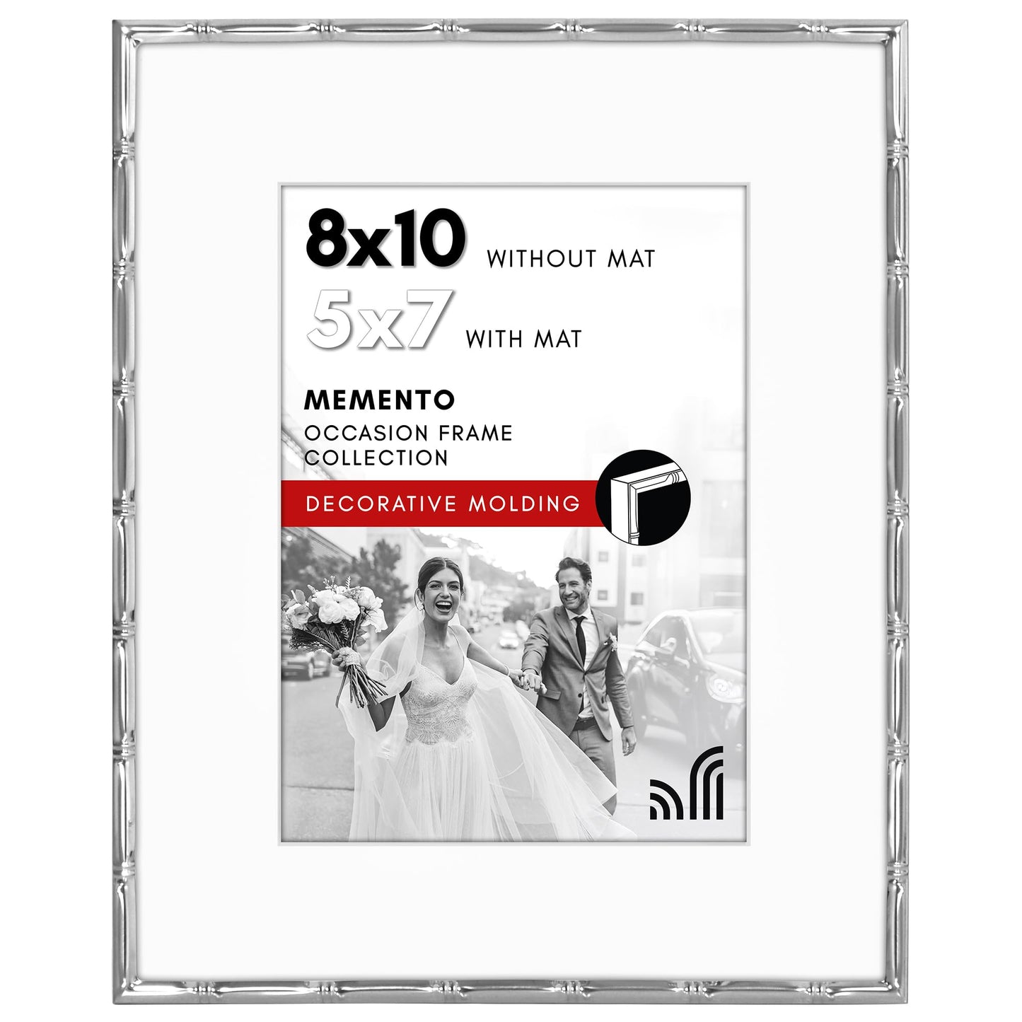 Bamboo Metal Picture Frame | Shatter-Resistant Glass | Tabletop Wall Display