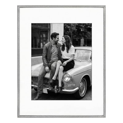 Memento matted Picture Frame — 11x14 / Silver / Rope