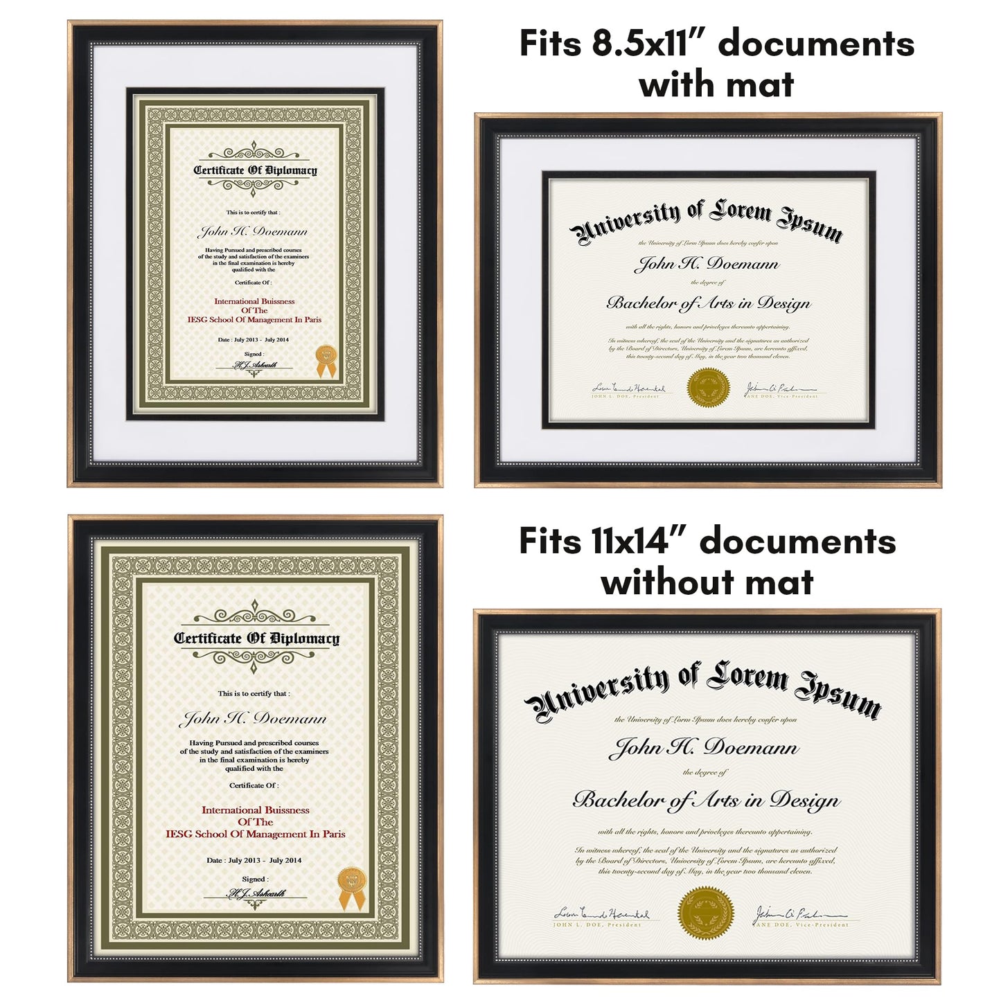 Legacy Matted Document Frame