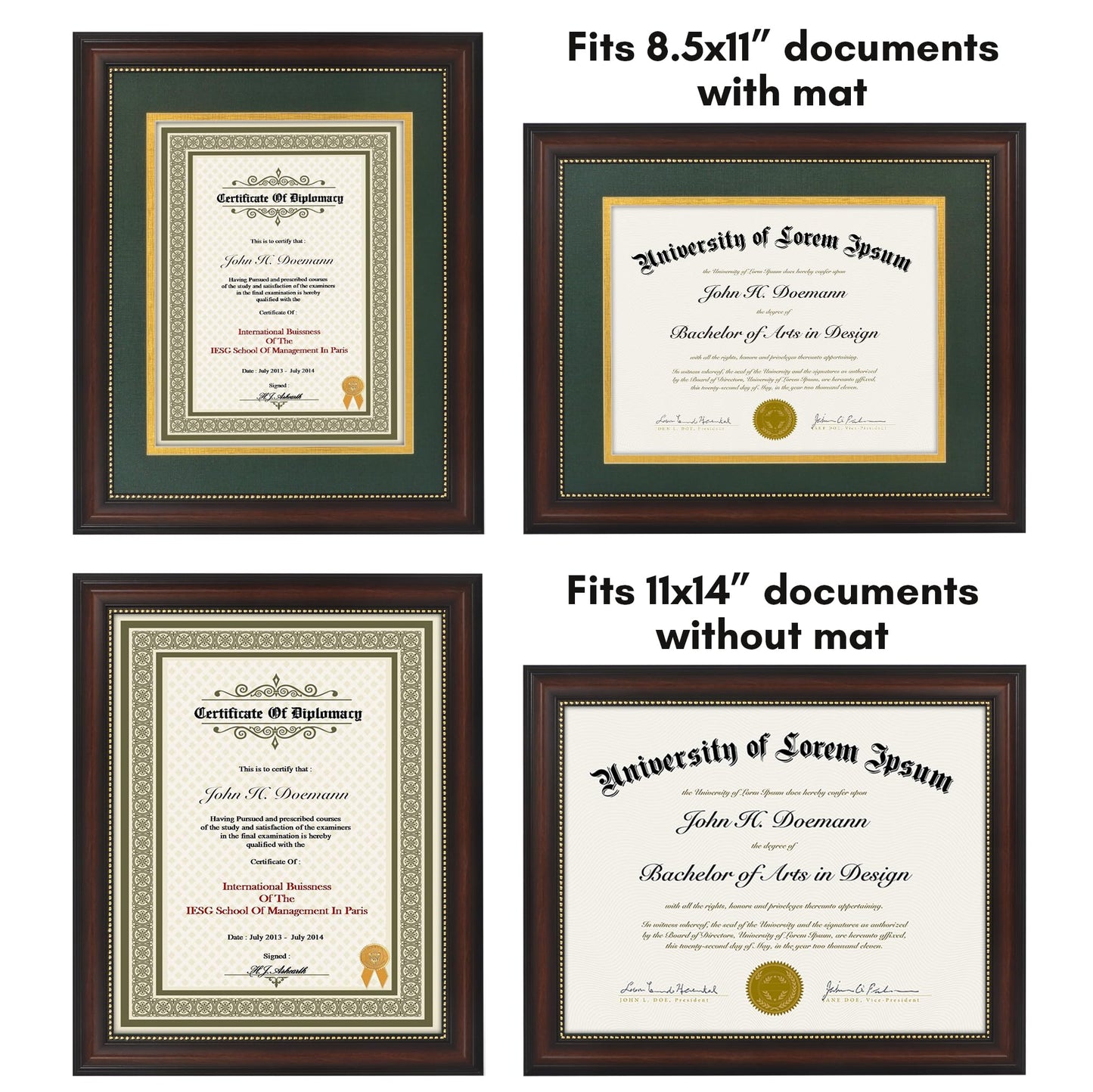 Legacy Matted Document Frame