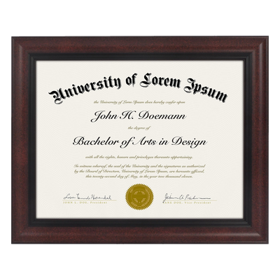 Legacy Unmatted Document Frame — 8.5x11 / Mahogany / 1 Pack