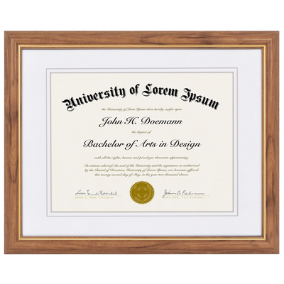 Legacy Matted Document Frame — 11x14 / Oak & Gold with White Mat / 1 Pack