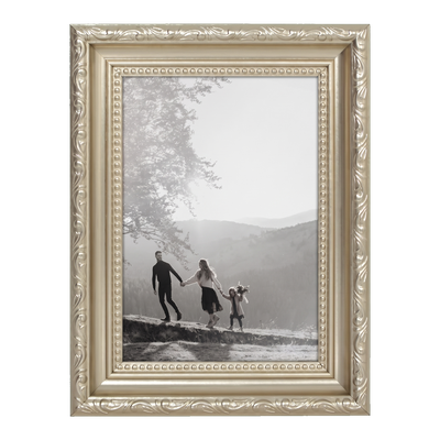Heirloom Unmatted Picture Frame — 5x7 / Silver / Ornate Vintage frame
