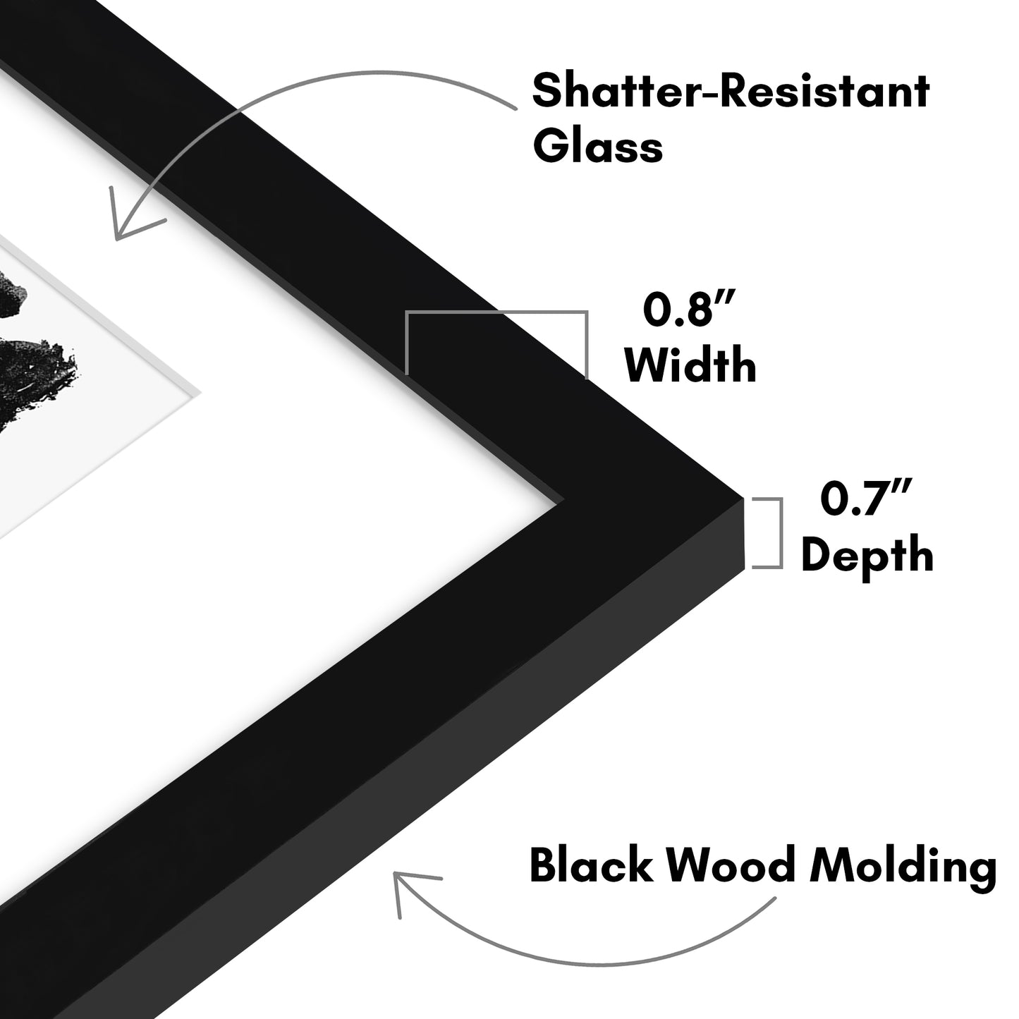 9x12 | Inkless Print Frame Kit  | 3-Opening Mat | Mess-Free Ink - Americanflat