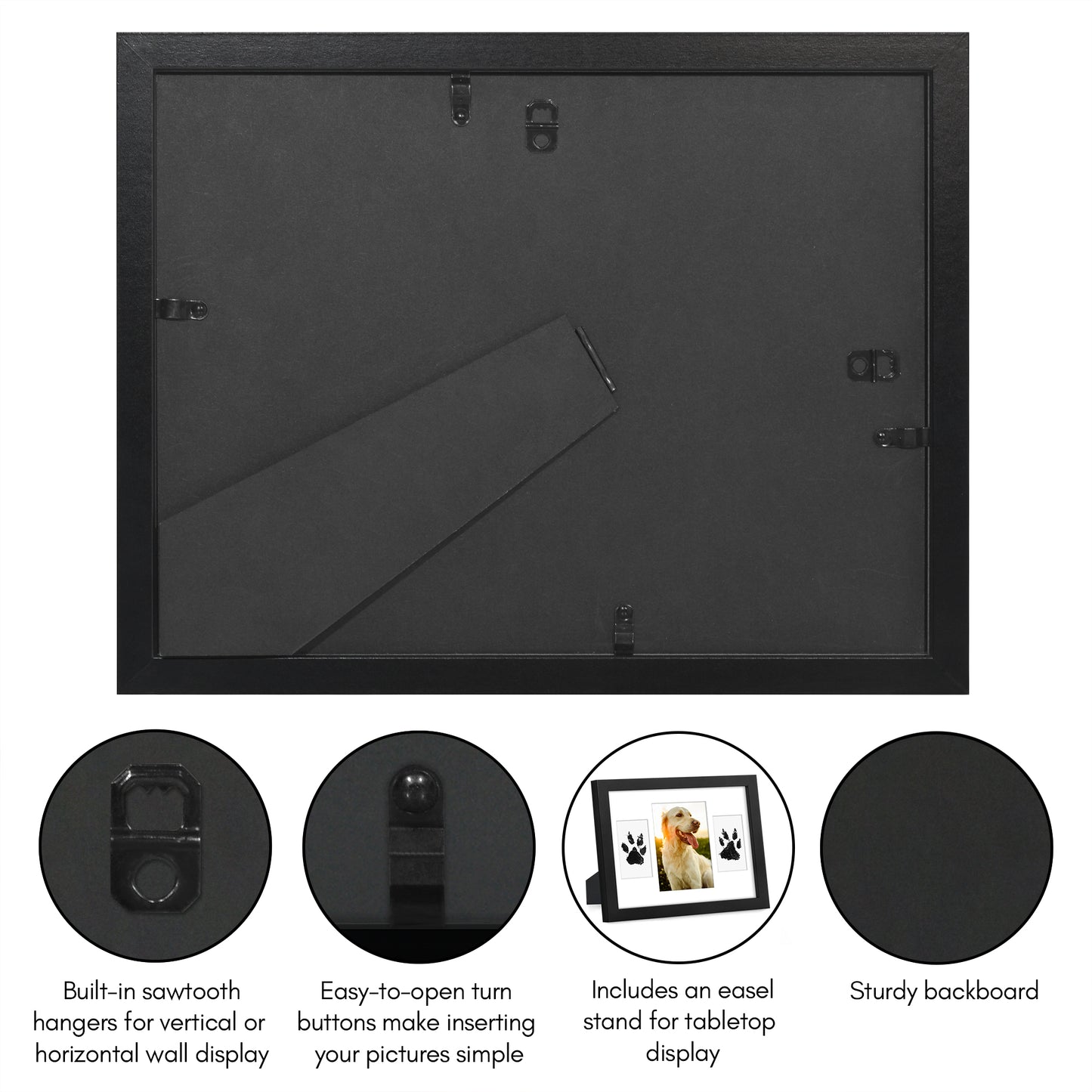 9x12 | Inkless Print Frame Kit  | 3-Opening Mat | Mess-Free Ink - Americanflat